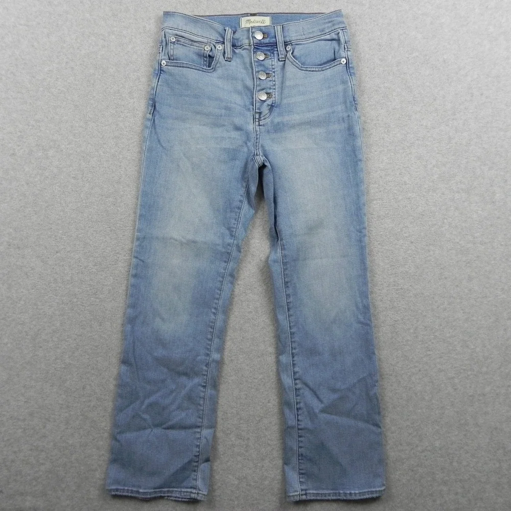 Madewell Jeans Womens 24 Cali Demi-Boot Button Fly Stretch Flex Denim Blue